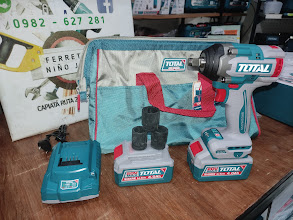 LLAVE DE IMPACTO TOTAL 500 NM  2 BAT 4A + CAR + TUBOS + BOLSO