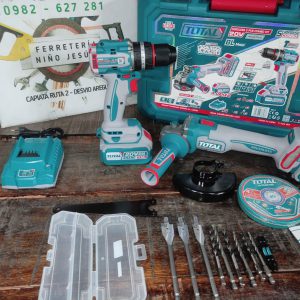 kit total 2 en 1 – taladro 96 nm + amoladora 1000w
