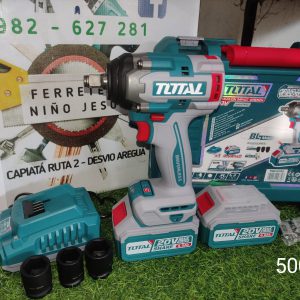 llave de impacto total 500 nm – 2x baterías 5 ah + accesorios