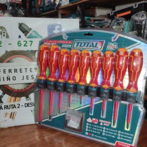 Set Destornilladores Eléctricos Aislados 9pcs Total Thtis596