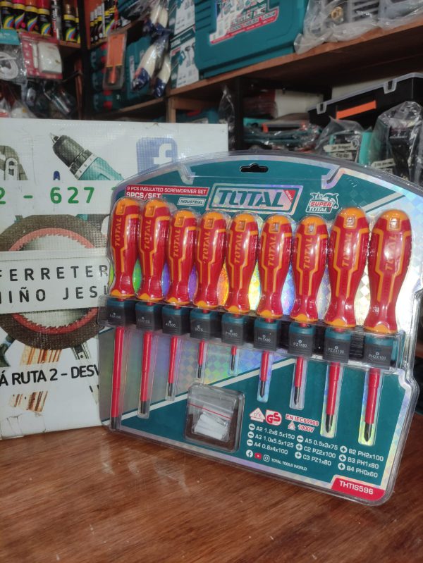 Set Destornilladores Eléctricos Aislados 9pcs Total Thtis596