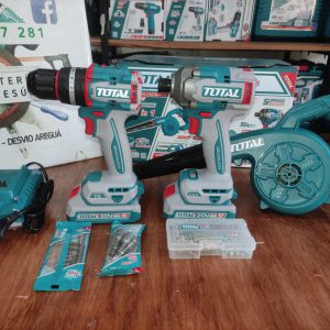 KIT 3EN1 TALADRO 76NM + ATORNILLADOR DE IMP 285NM + SOPLADOR 20V TOSLI250182 TOTAL