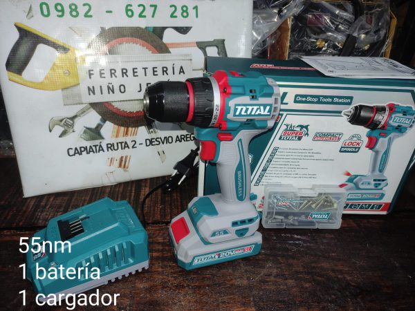 TALADRO ATORN A BATERIA 20V 55NM (COMPACTO) 1 BAT 1 CAR TOTAL