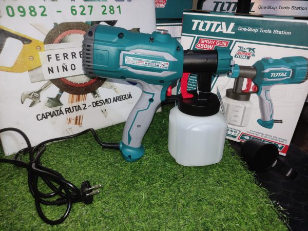 PISTOLA DE PULVERIZACIÓN PARA PINTURA 450W (POTE PLÁSTICO)  TT3506  TOTAL - Imagen 2
