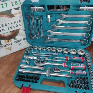 TOTAL JUEGO DE HERRAMIENTAS LLAVES DE TUBOS 1/2 Y 1/4 THT421802 82PCS
