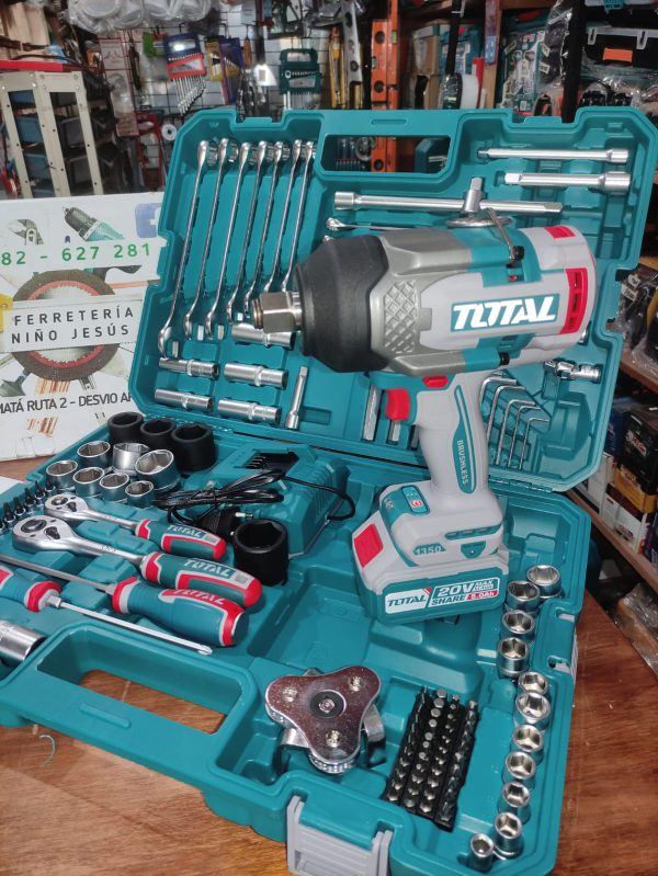 KIT TOTAL LLAVE DE IMPACTO 1350NM 3/4 + 126 PIEZAS EN HERRAMIENTAS