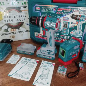 TOTAL COMBO TALADRO 76NM + NIVEL 35M + MEDIDOR DIST 70M TOSLI250511