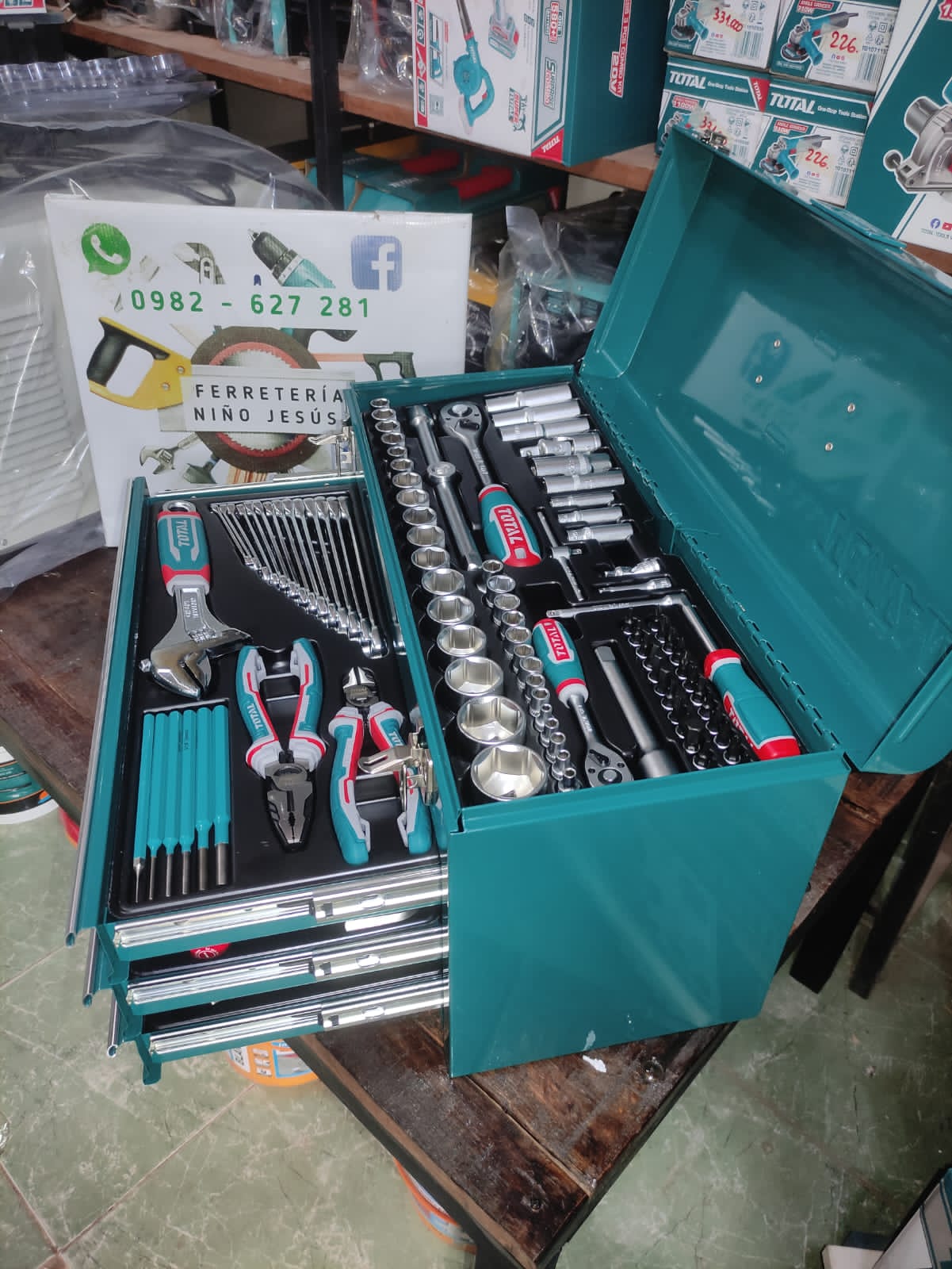 TOTAL JUEGO DE CAJA DE HERRAMIENTAS 132PCS THPTCS71321 - Imagen 3