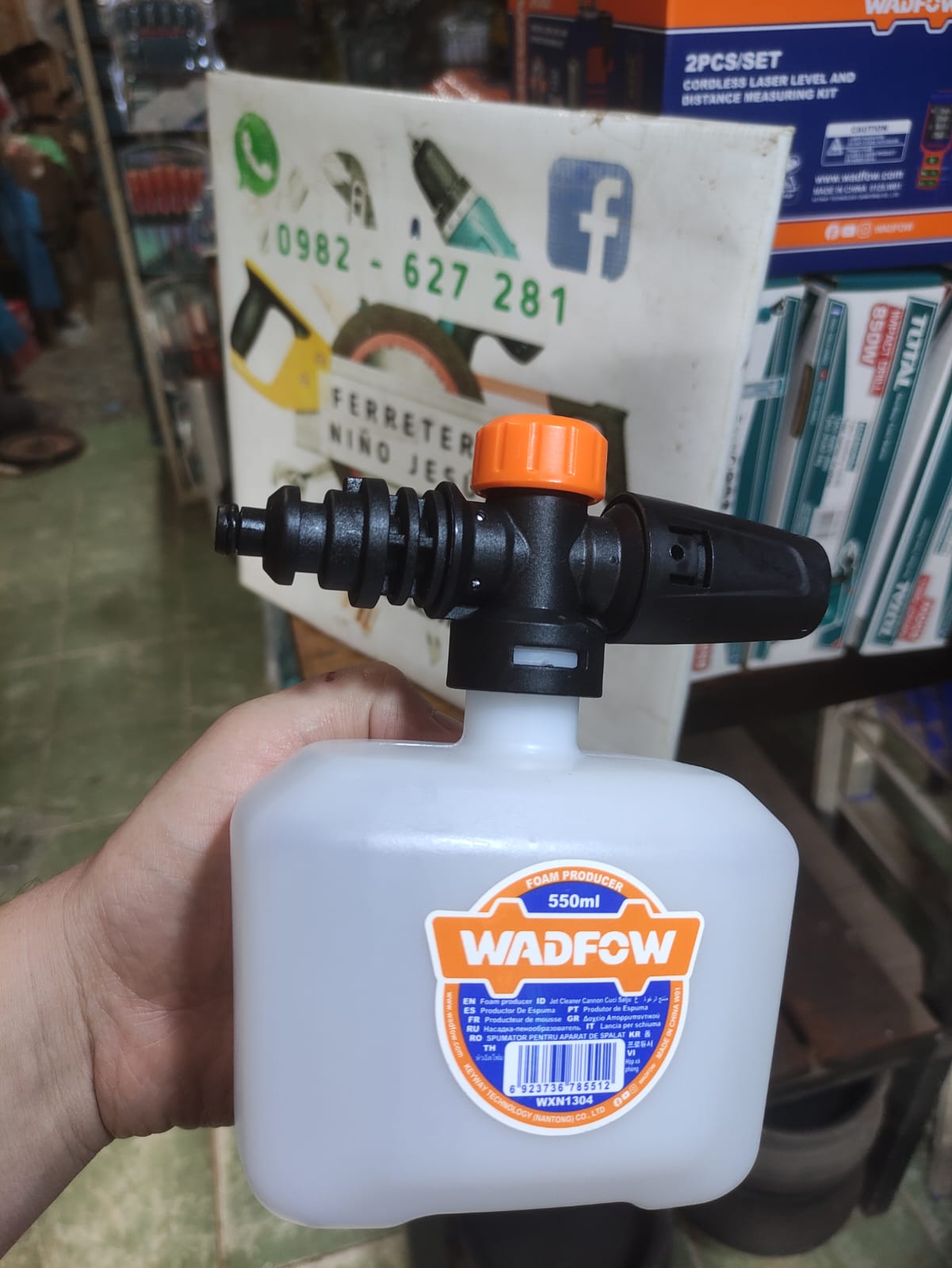 LANZA ESPUMA PARA HIDROLAVADORA (ESPUMADOR) WADFOW 550CC