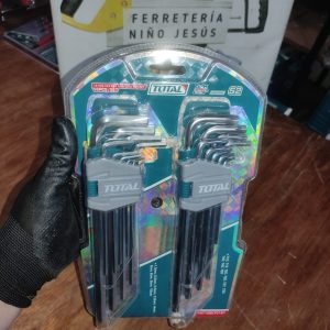 SET TOTAL DE LLAVES HEXAGONALES Y LLAVES TORX 18 PIEZAS