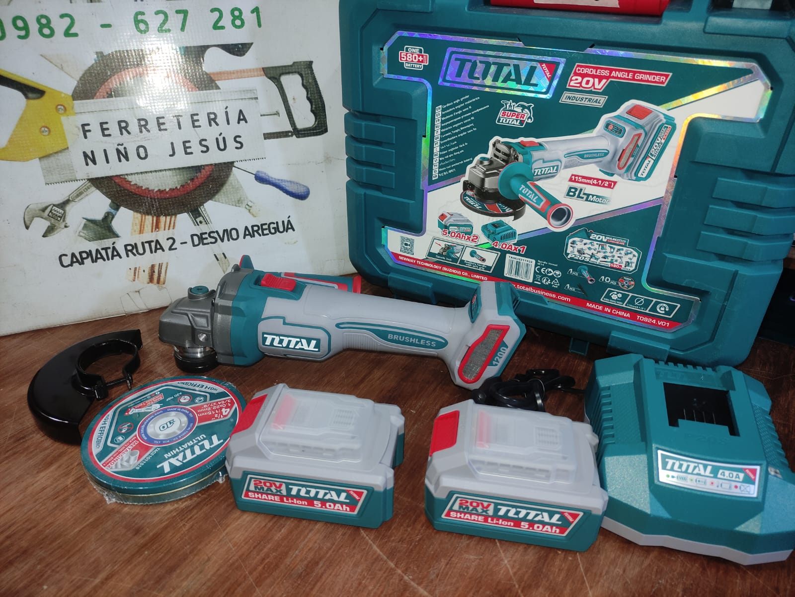 TOTAL AMOLADORA 20V 1200W 2B 5AH TAGLI2211532