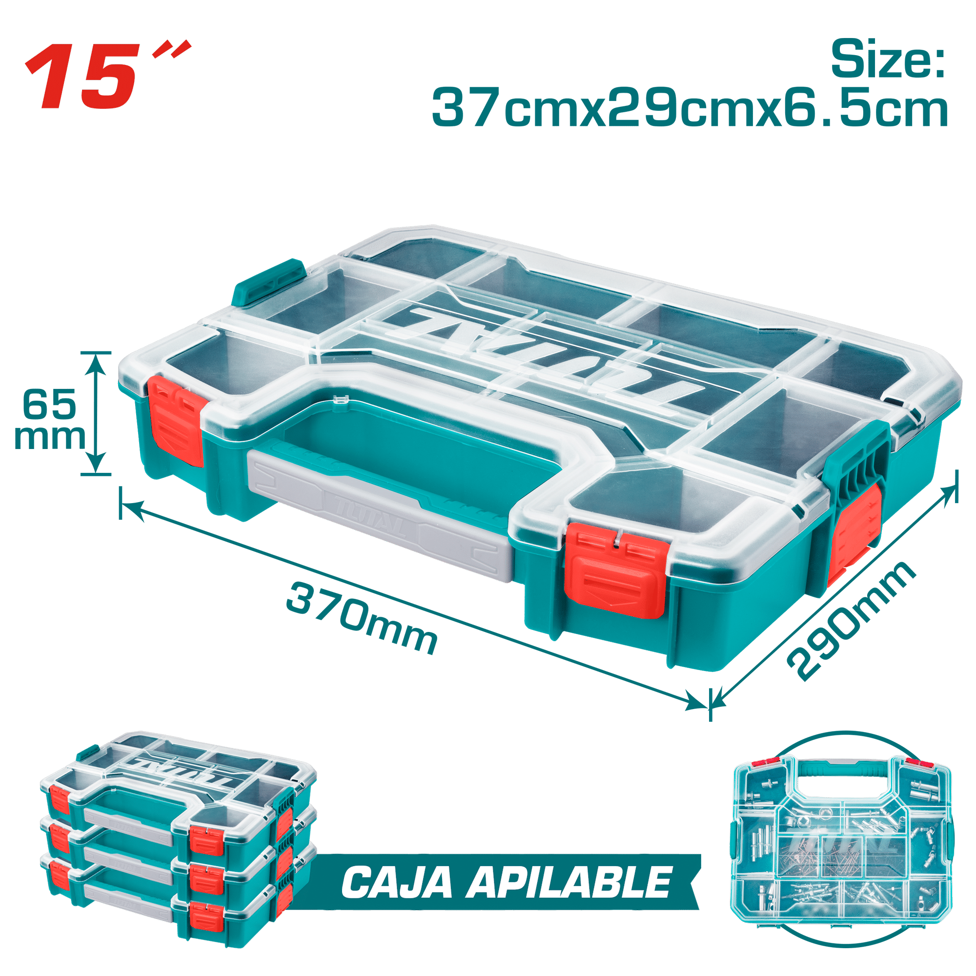 ORGANIZADOR TOTAL 15” APILABLE 370X290X65MM