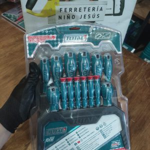 TOTAL KIT DE DESTORNILLADORES DE PRECISIÓN Y PUNTAS THT250614 14PCS