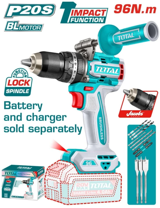 TOTAL TALADRO PERCUTOR 20V 96NM TIDLI209685 SIN /B SIN C/