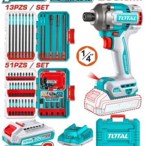 TOTAL COMBO ATORNILLADOR DE IMPACTO 285NM +PUNTAS TOSLI250784