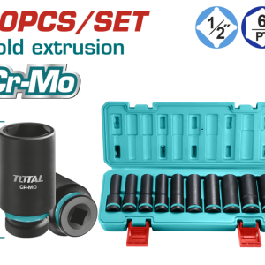 JUEGO DE LLAVES TUBO DE IMPACTO 1/2PULG 78MM (10 PZS) TOTAL