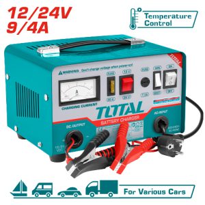 CARGADOR DE BATERÍA DE AUTO 12/24V-9/4A  TBC1601  TOTAL