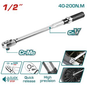 TORQUÍMETRO LLAVE DE TORSION 1/2 40-200N.M TOTAL