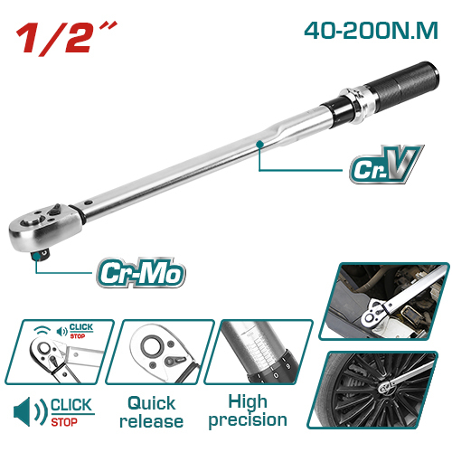 TORQUÍMETRO LLAVE DE TORSION 1/2 40-200N.M TOTAL