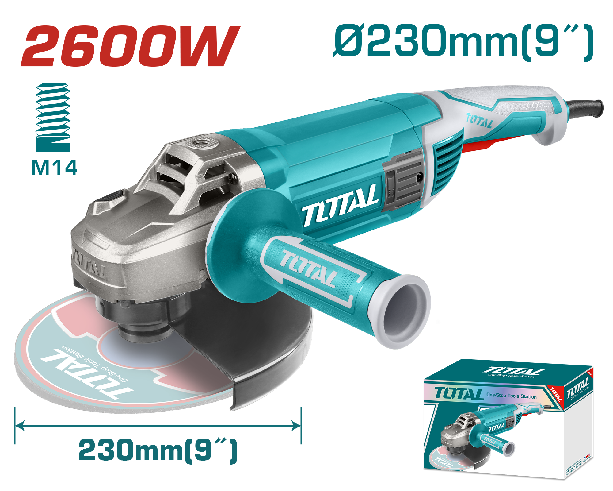 AMOLADORA 2600W 230MM TG1262306 TOTAL