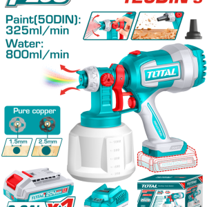 PISTOLA DE PINTURA A BATERIA 20V 800ML/MIN 120DIN 1L BAT/CAR TSGLI20042 TOTAL