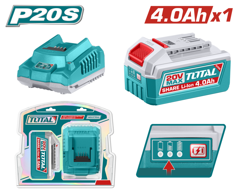 BATERIA 20V4AH Y CARGADOR 20V2A TOTAL