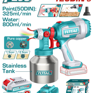 PISTOLA DE PINTURA A BATERIA 20V (POTE INOX) 120DIN 0.8L 2BAT/CAR TSGLI200414 TOTAL
