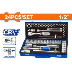 JUEGO DE DADOS 24PCS DE 1/2" WST2L24 WADFOW