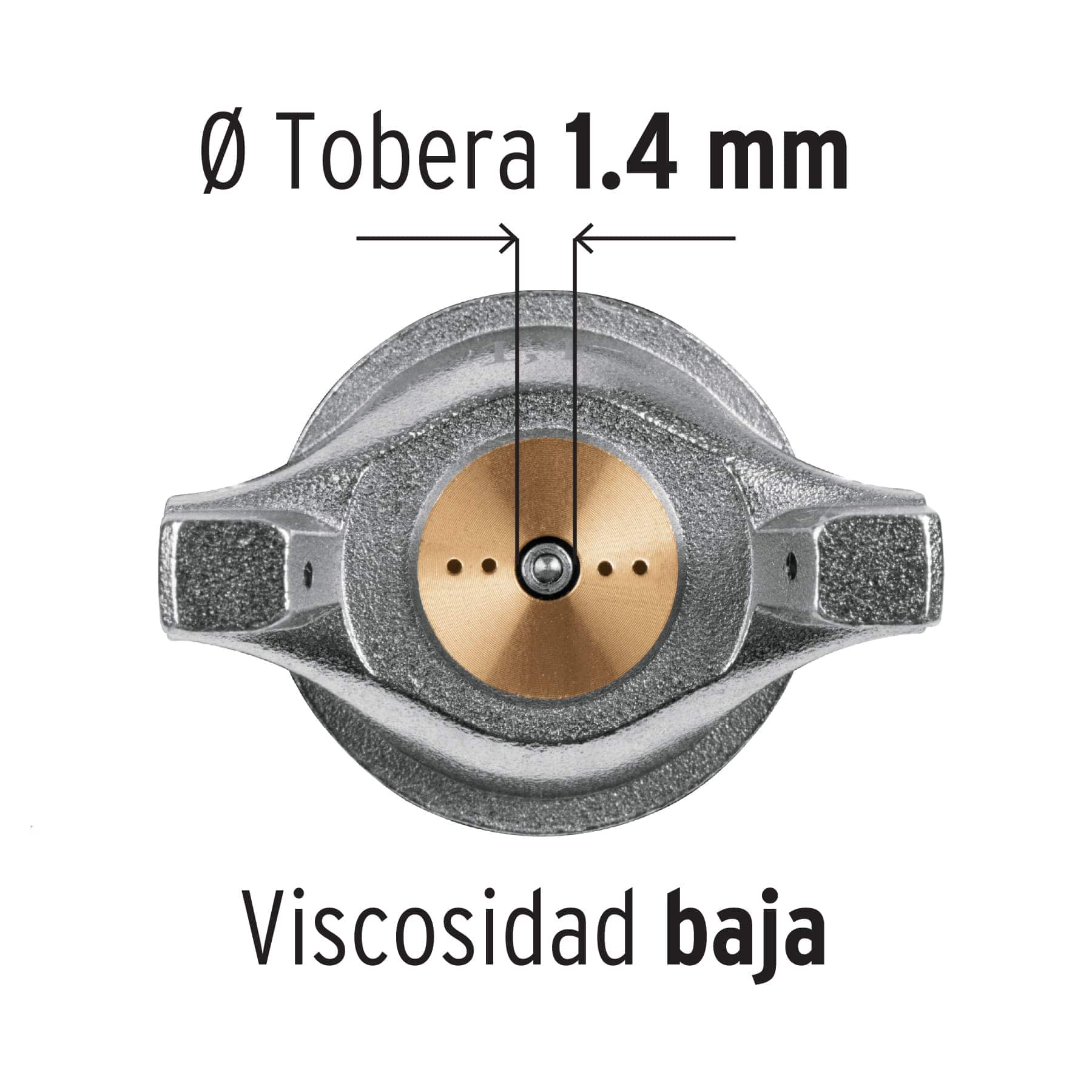 Pistola para pintar LVMP vaso aluminio, 1.4 mm, TRUPER - Imagen 2