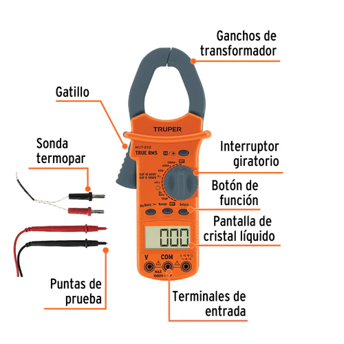 PINZA AMPEROMETRICA TESTER MULTIMETRO INDUSTRIAL TRUPER - Imagen 3