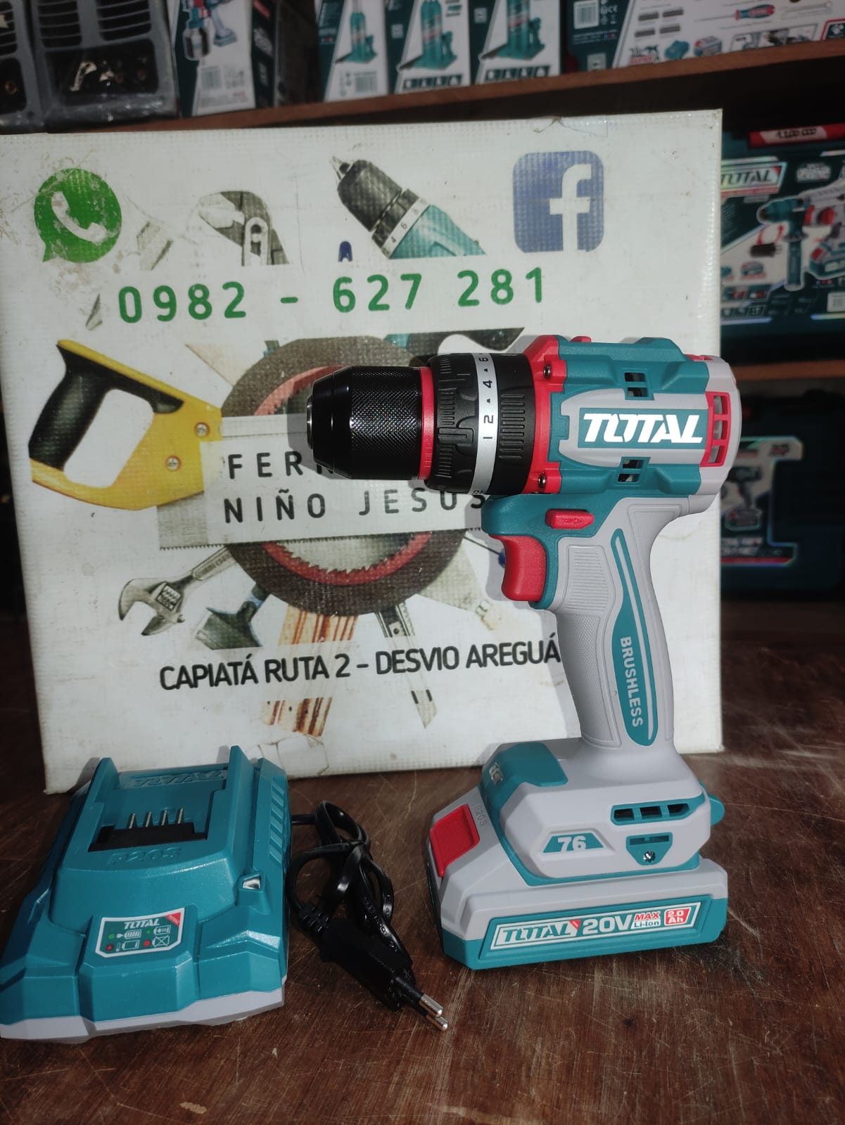 TALADRO PERCUTOR A BATERIA 20V 76NM 1BAT/CAR(2A) TIDLI207686 TOTAL