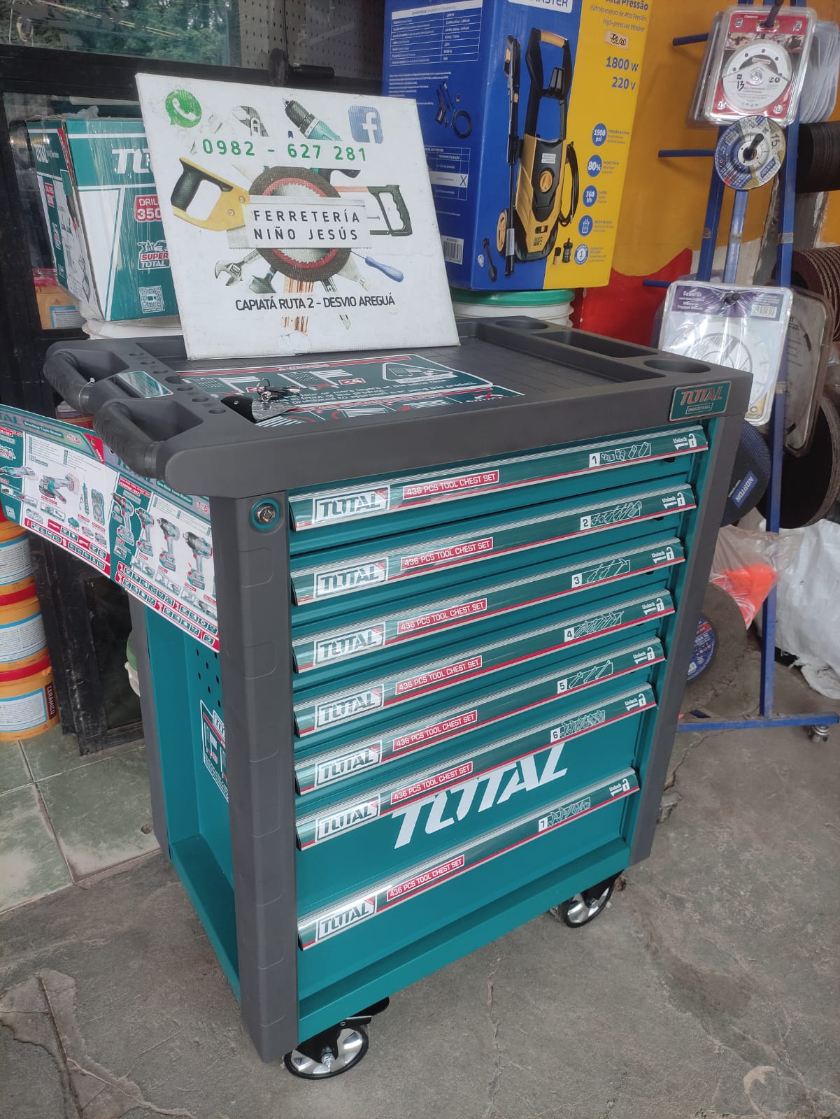 CARRO GABINETE DE HERRAMIENTAS CON EQUIPOS A BATERIA 20V 436PCS THPTCS84362 - Imagen 8