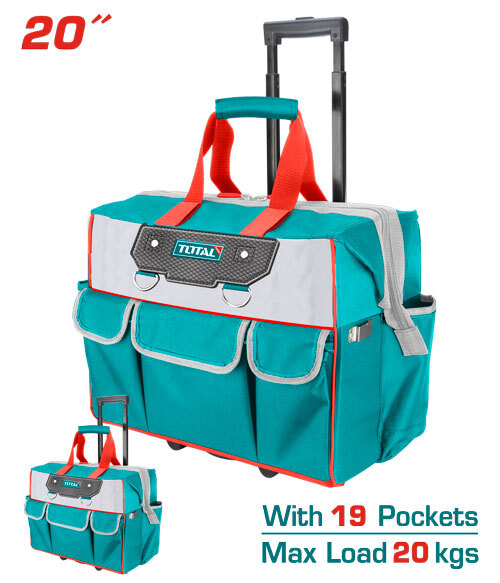 BOLSO DE HERRAMIENTAS RIGIDA RODANTE 45X28X36CM (20PULG) - TOTAL