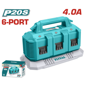 CARGADOR DE BATERÍA 20V4A DE 6 PUERTOS - TOTAL