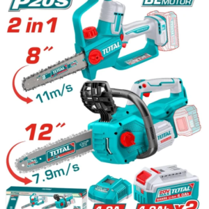 KIT MOTOSIERRA A BATERIA 20V 30CM Y 20CM (12 Y 8PULG) (PROMO) - 2BAT/CAR - TOSLI251085 - TOTAL