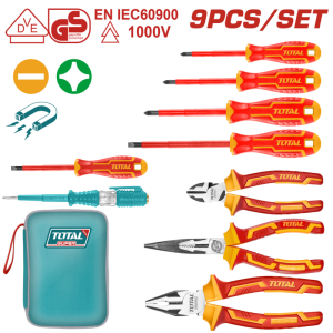KIT DE HERRAMIENTAS MANUALES AISLADAS 1000V (9 PZS) (PROMO) - TOTAL
