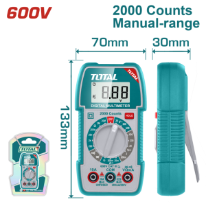 TESTER MULTIMETRO DIGITAL 600V (2000 CUENTAS) - TOTAL